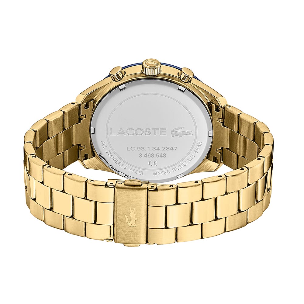 Lacoste Boston Gold Steel Blue Dial Men's Chronograph Watch - 2011096