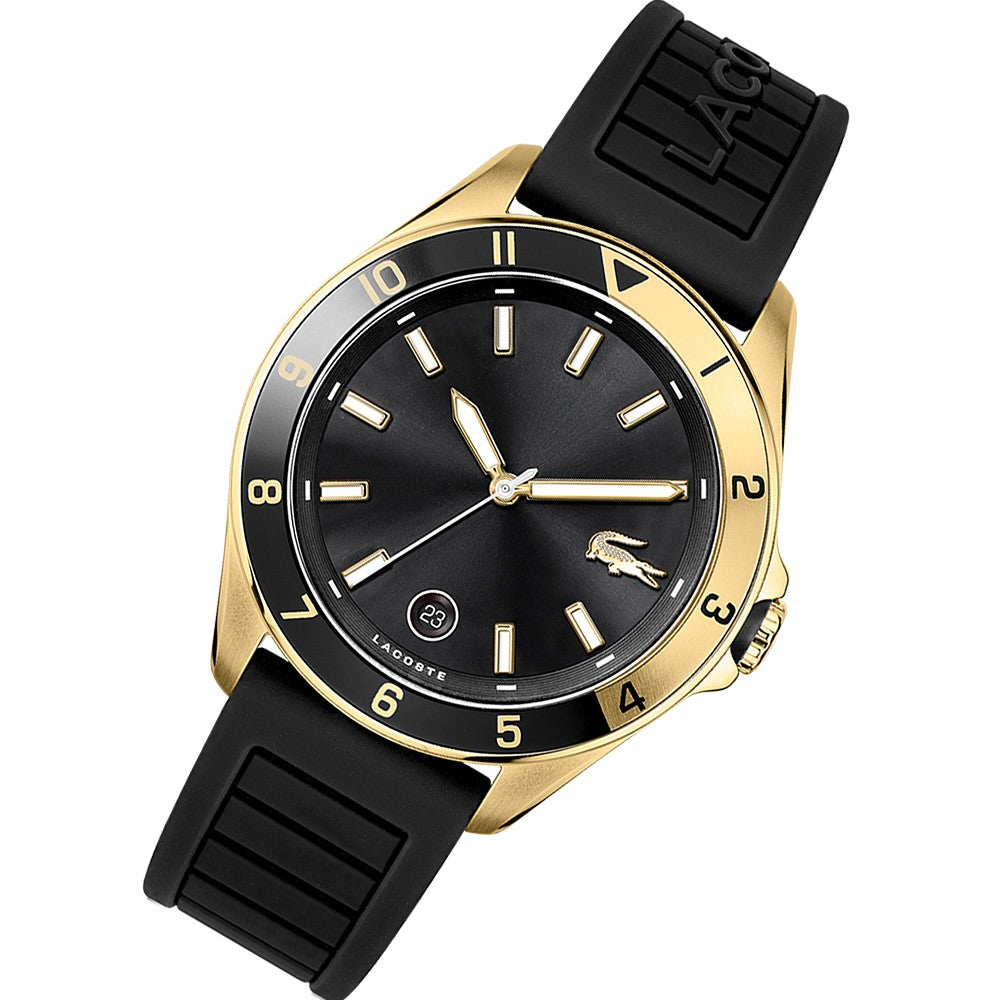Lacoste Tiebreaker Black Silicone Band Men's Watch - 2011126