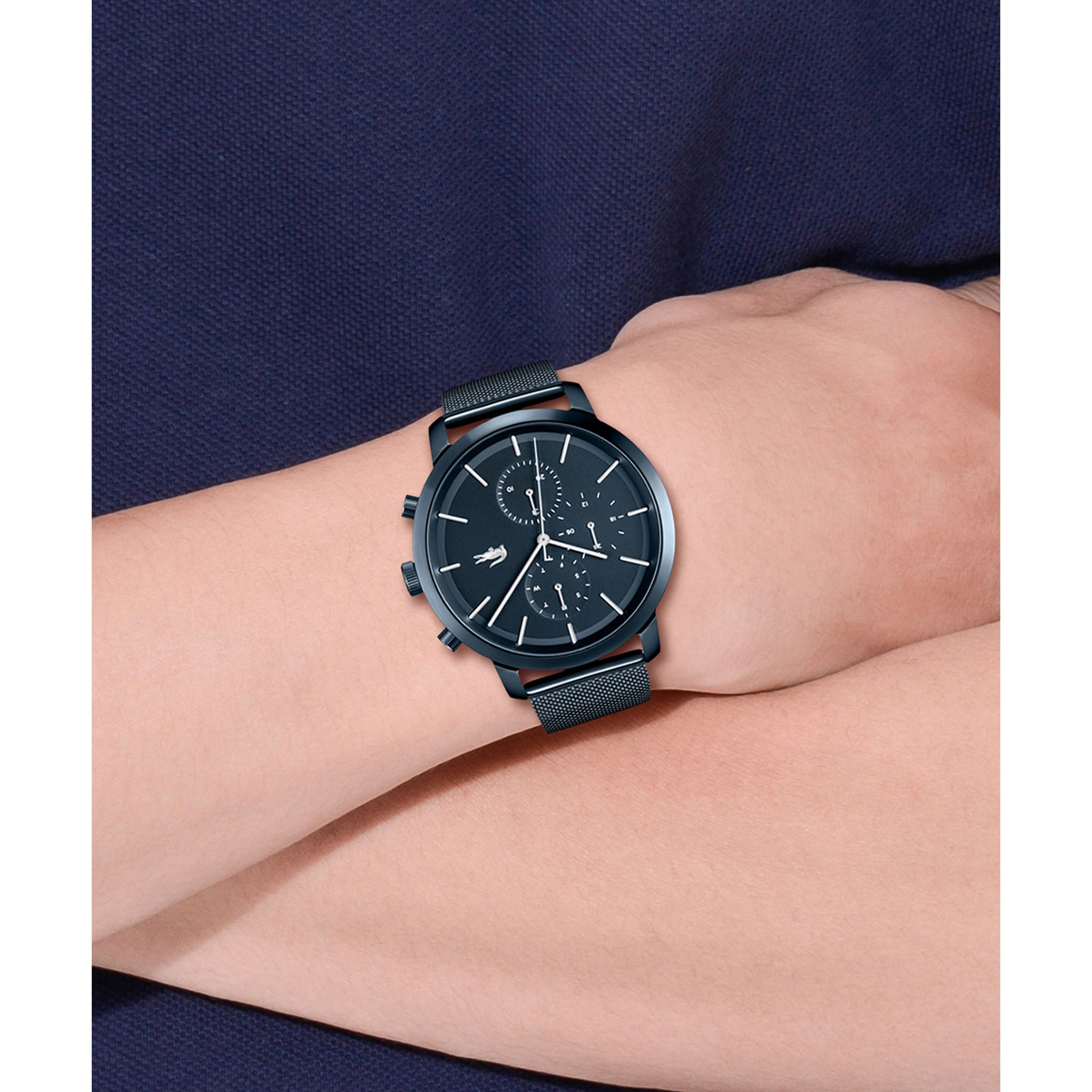 Lacoste Replay Dark Blue Mesh Men's Multi-function Watch - 2011196