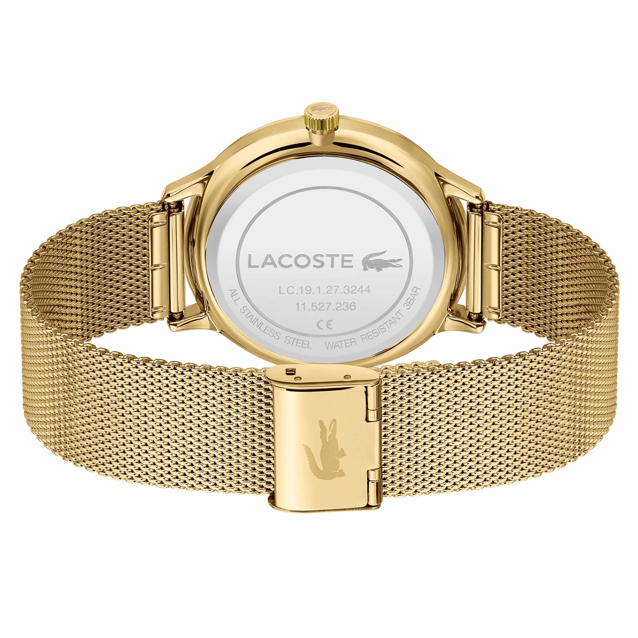 Lacoste Club Gold Mesh Black Dial Men's Watch - 2011224
