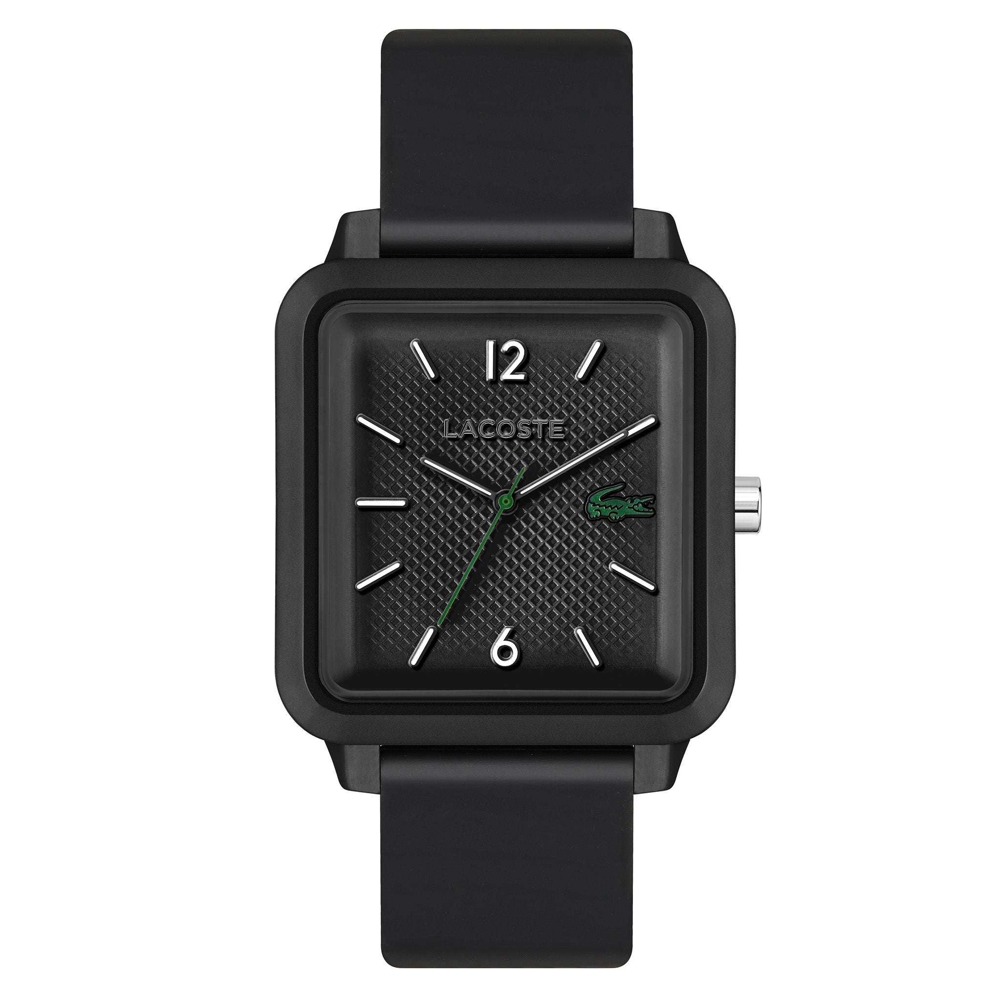 Lacoste Lacoste.12.12 Studio Black Silicone Black Dial Men's Watch - 2011249