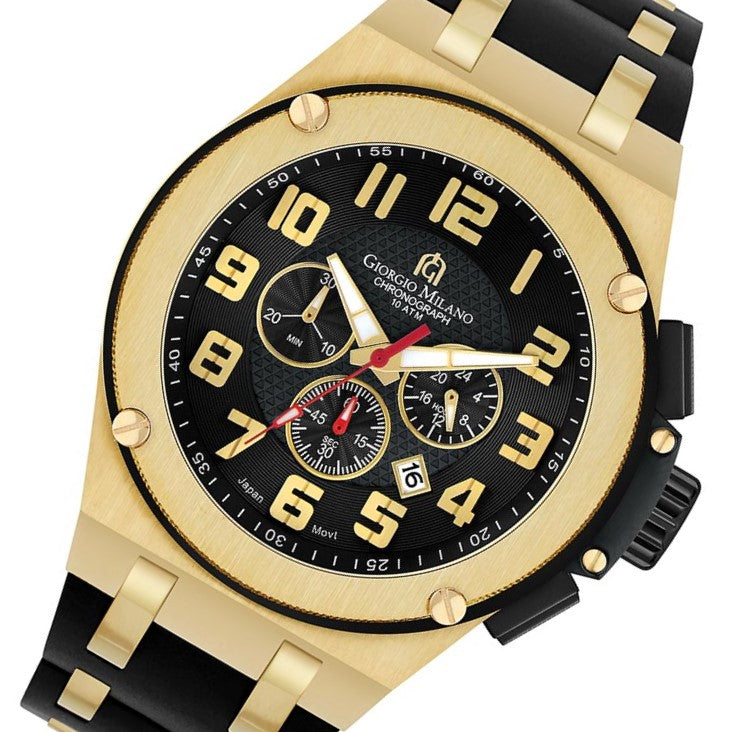 Giorgio Milano Gold & Black Band Chronograph Men's Watch - 232SGBK313