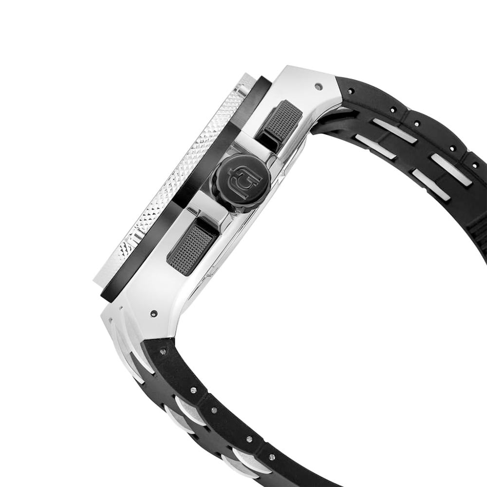 Giorgio Milano Silver & Black Band Chronograph Men's Watch - 232STBK313