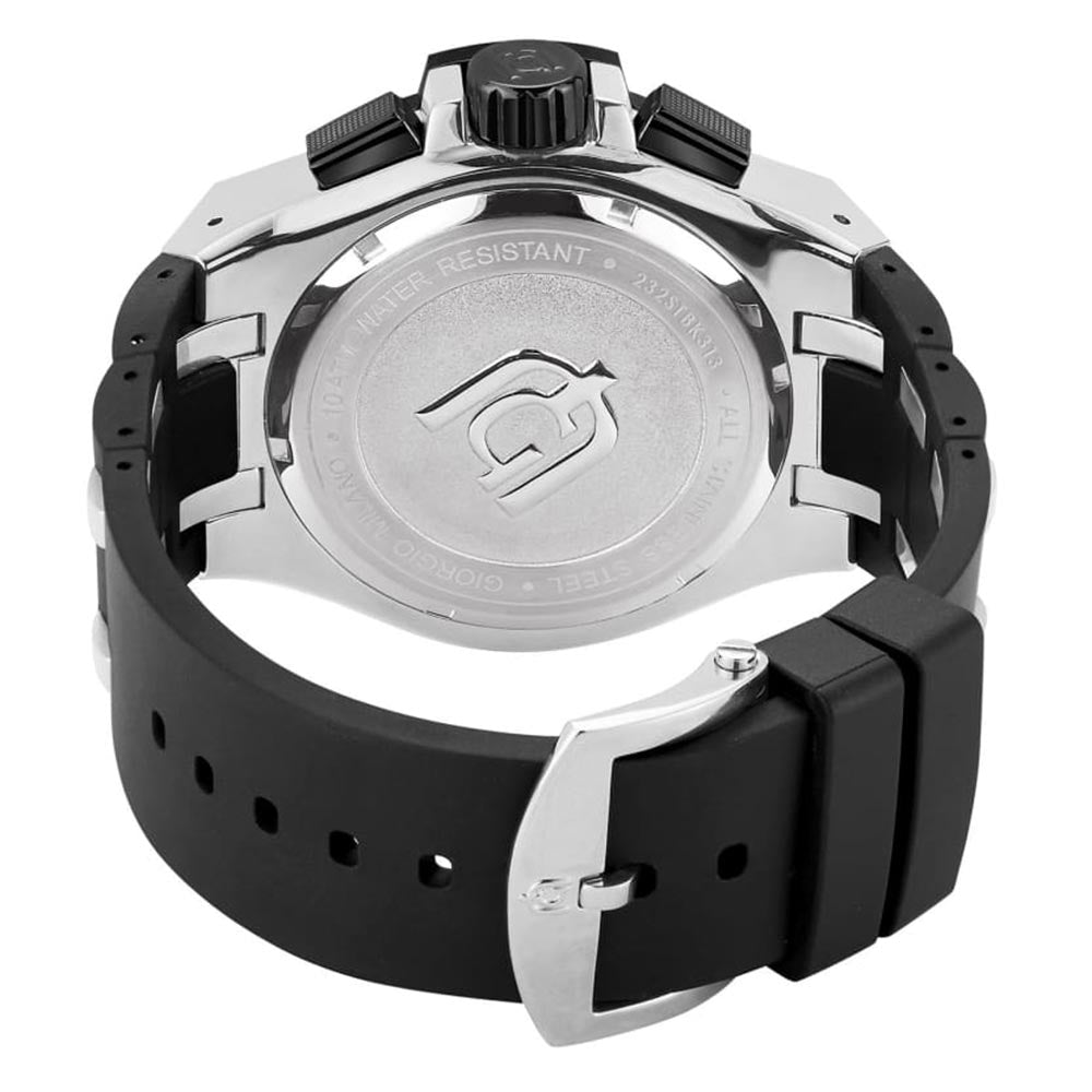 Giorgio Milano Silver & Black Band Chronograph Men's Watch - 232STBK313