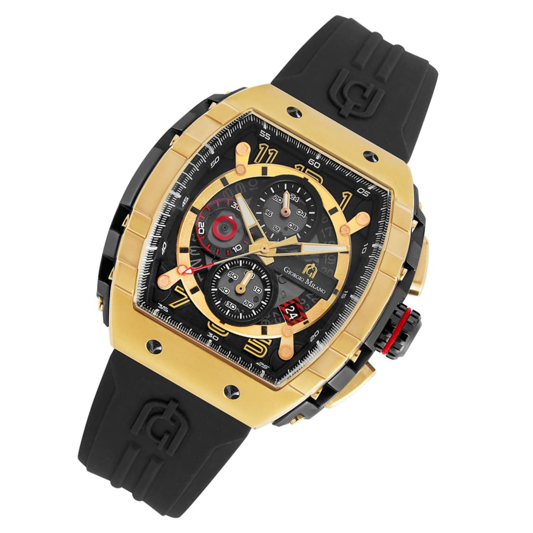 Giorgio Milano Silicone Band Black Dial Chronograph Men's Watch - 233SGBK313
