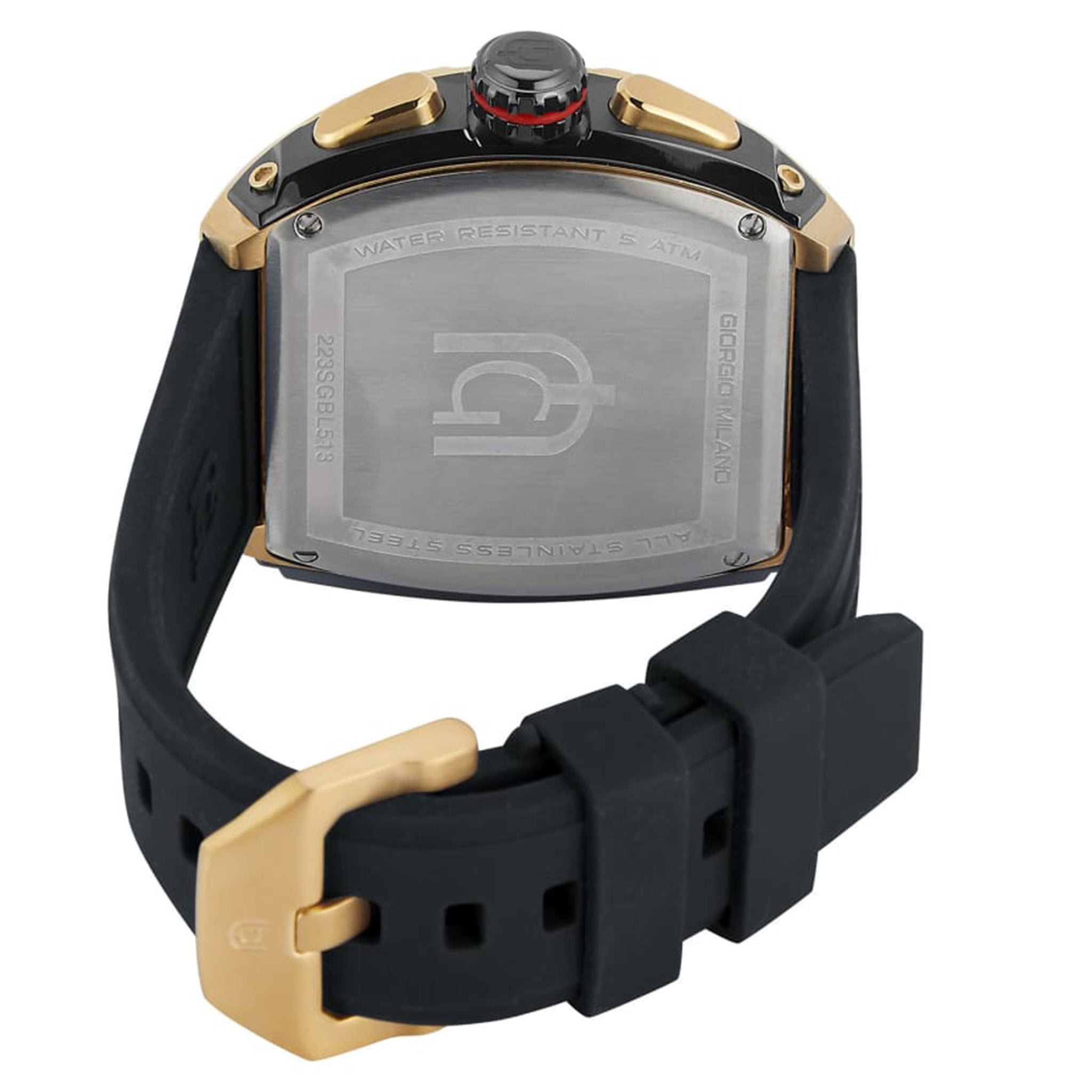 Giorgio Milano Silicone Band Black Dial Chronograph Men's Watch - 233SGBK313