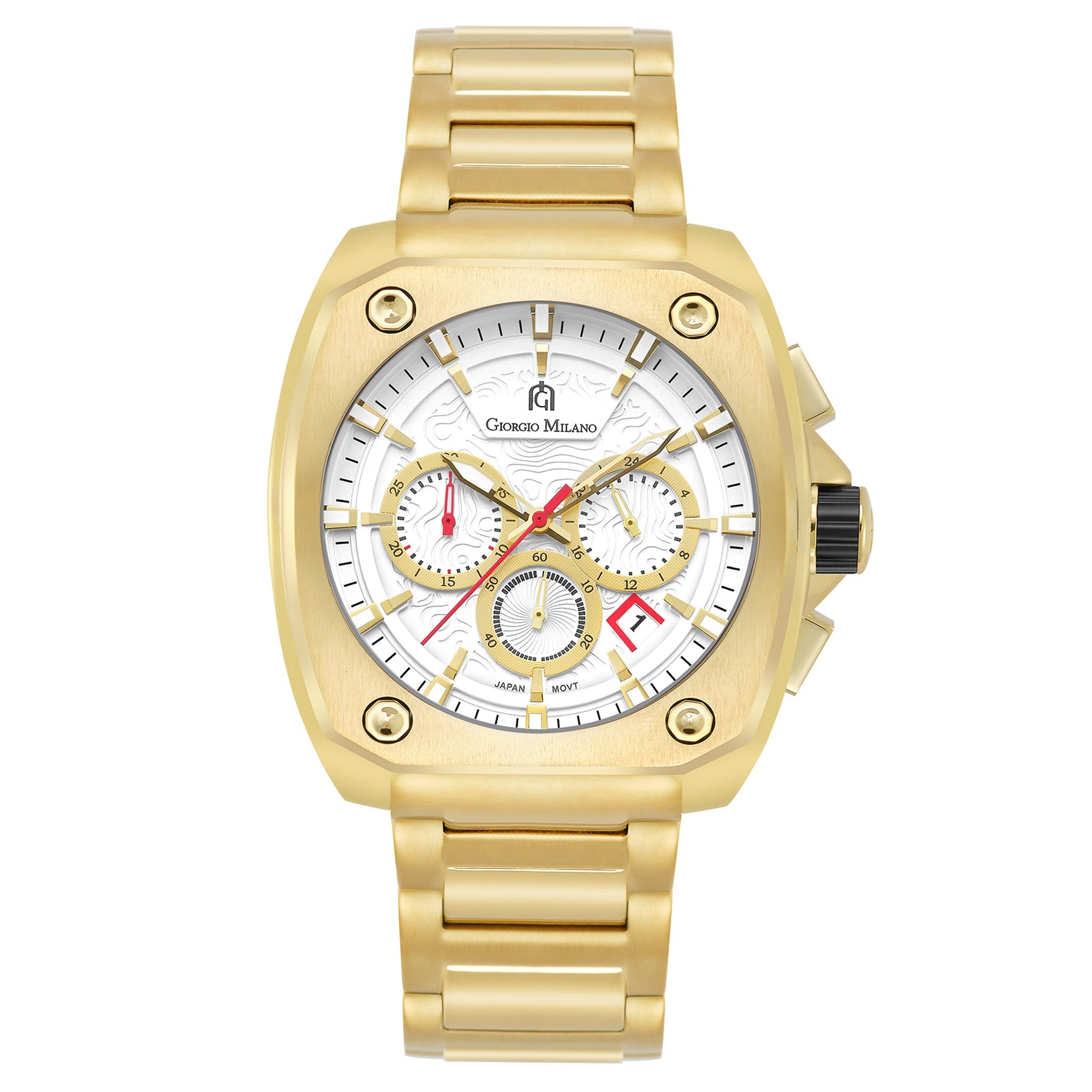 Giorgio Milano Gold Steel White Dial Men's Chrono Watch - 235SG02