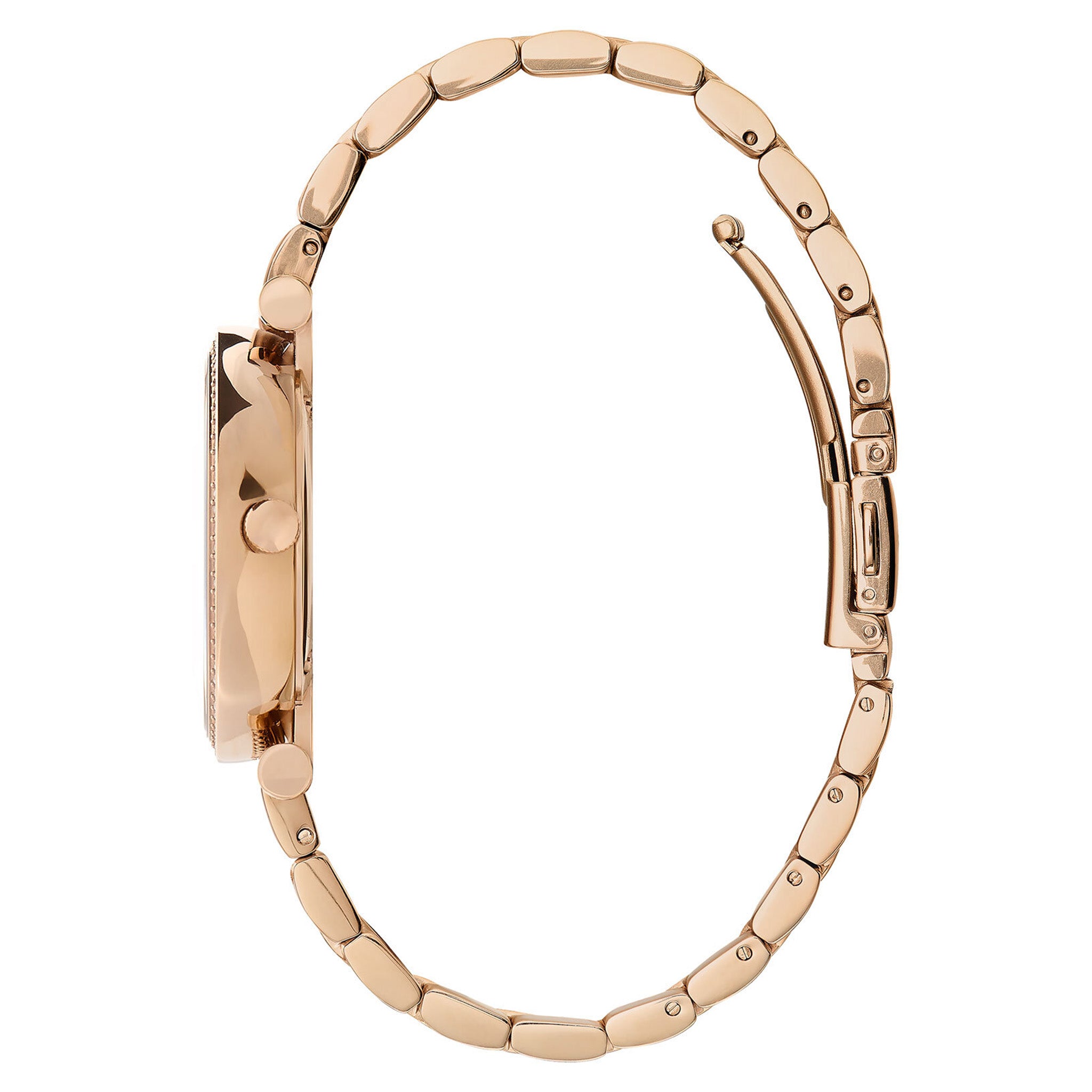 Olivia Burton Carnation Gold Steel with Crystal Blush Sunray & Stone & Bee Dial Women's Watch - 24000003