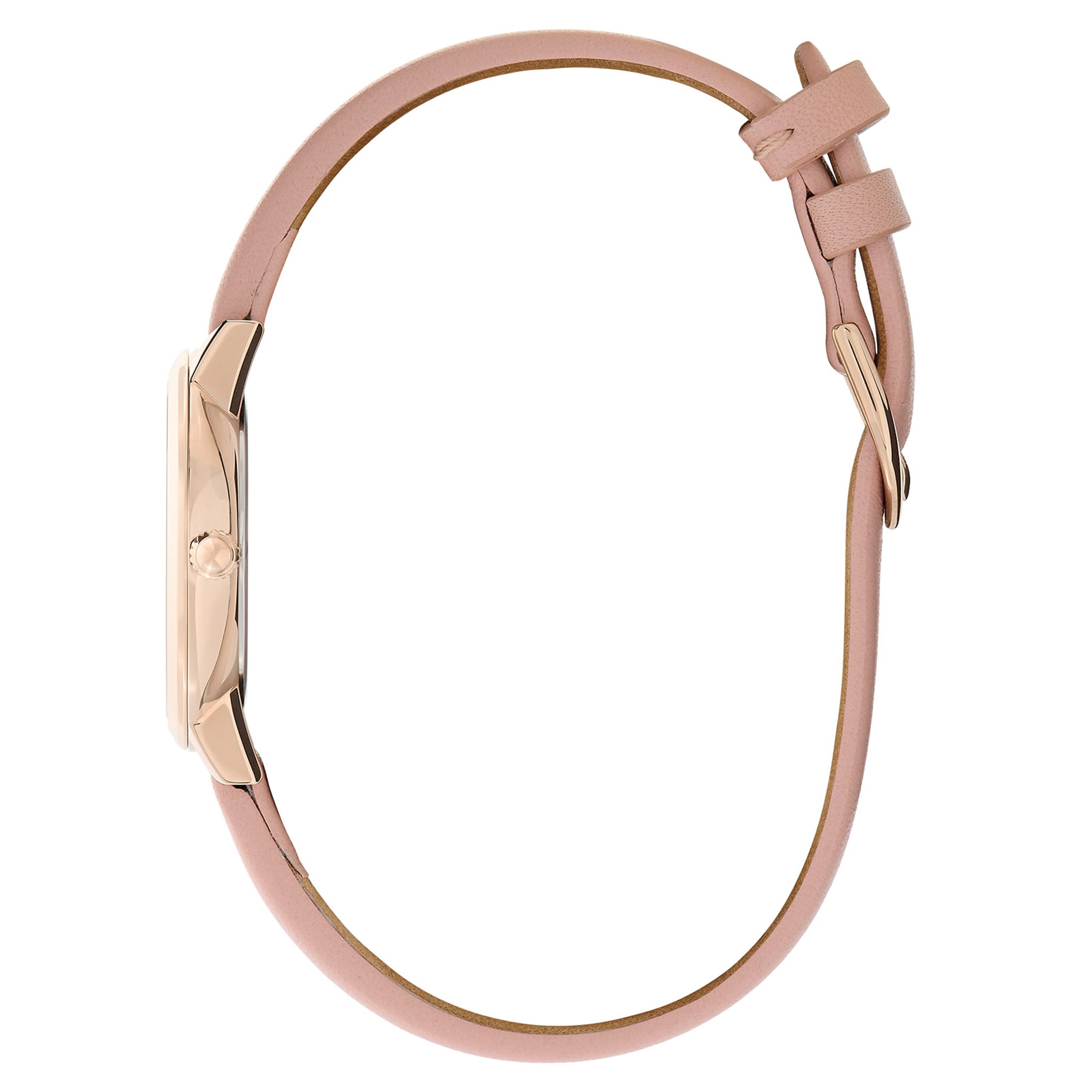 Olivia Burton Ultra Slim Bee Pink Leather Silver Dial Women's Watch - 24000018