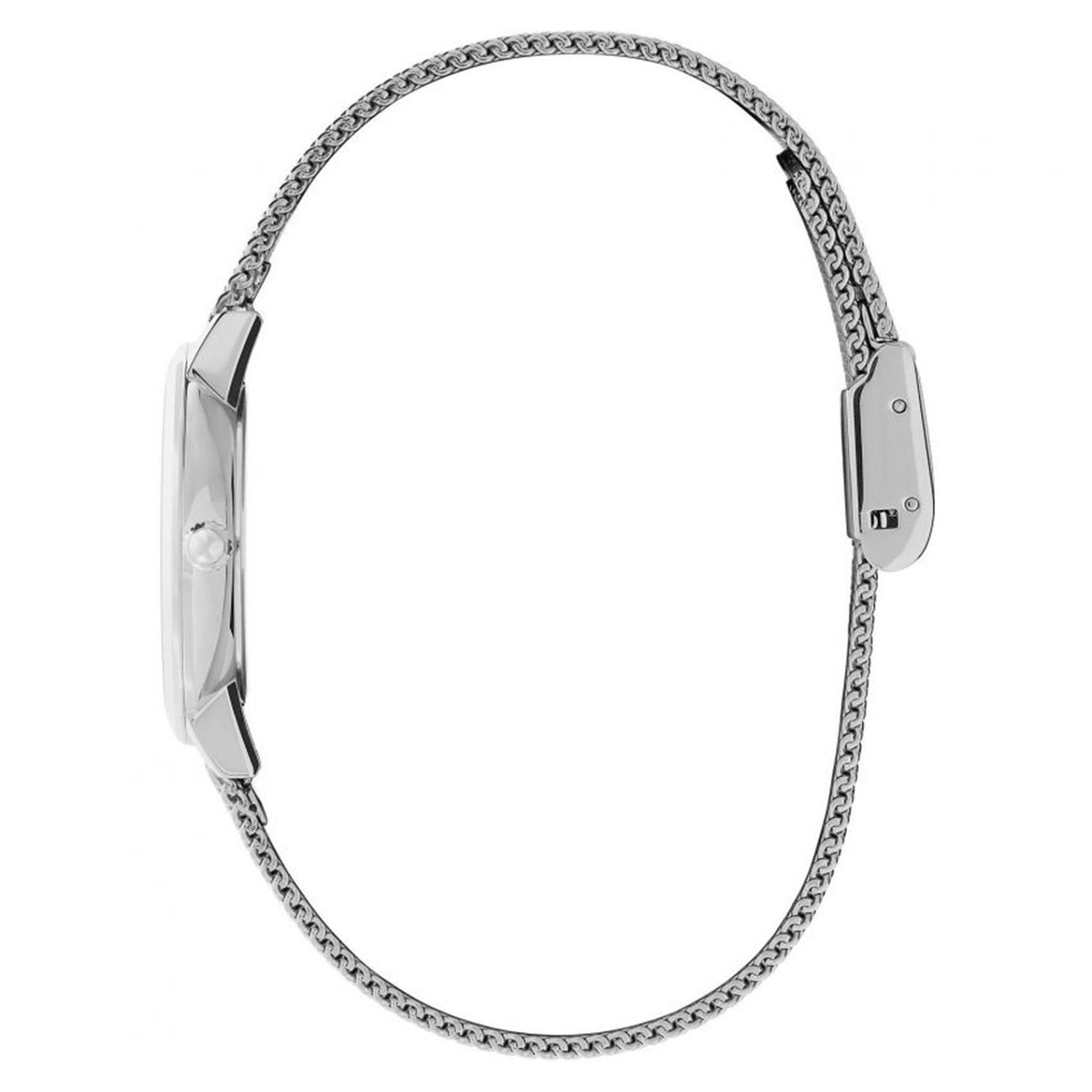 Olivia Burton Ultra Slim Bee Steel Mesh White Dial Women's Watch - 24000021