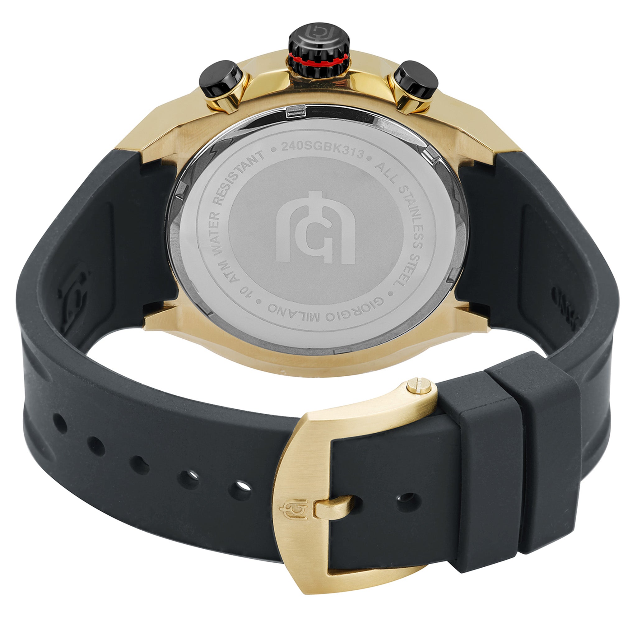 Giorgio Milano Black Silicone Chronograph Men's Watch - 240SGBK313