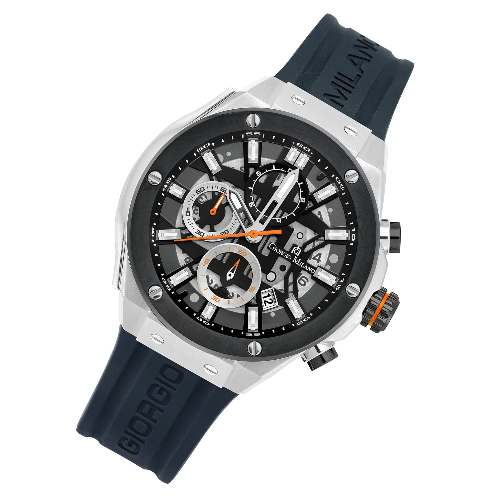 Giorgio Milano Black Silicone Chronograph Men's Watch - 240STBK313