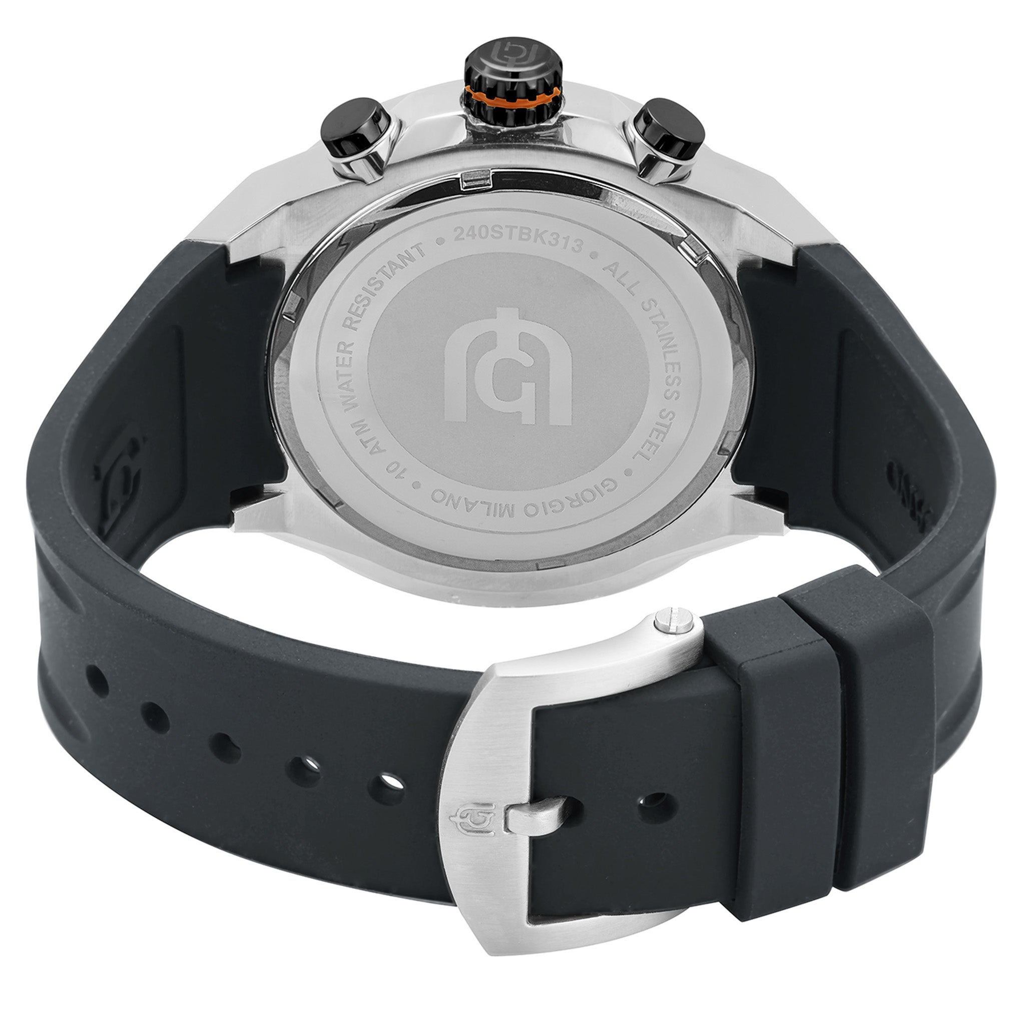 Giorgio Milano Black Silicone Chronograph Men's Watch - 240STBK313