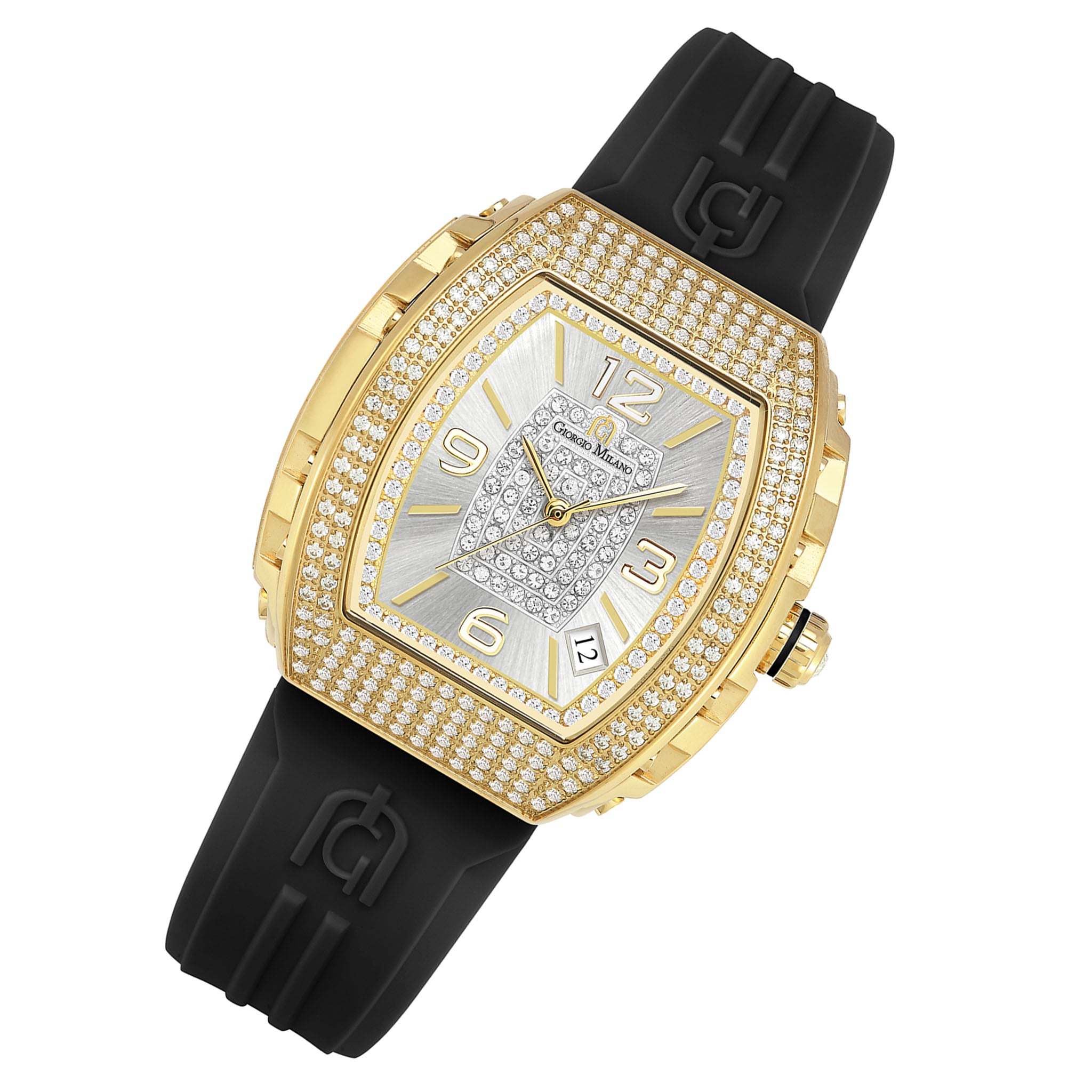 Giorgio Milano Black Silicone Silver Dial Women's Watch - 242SG213