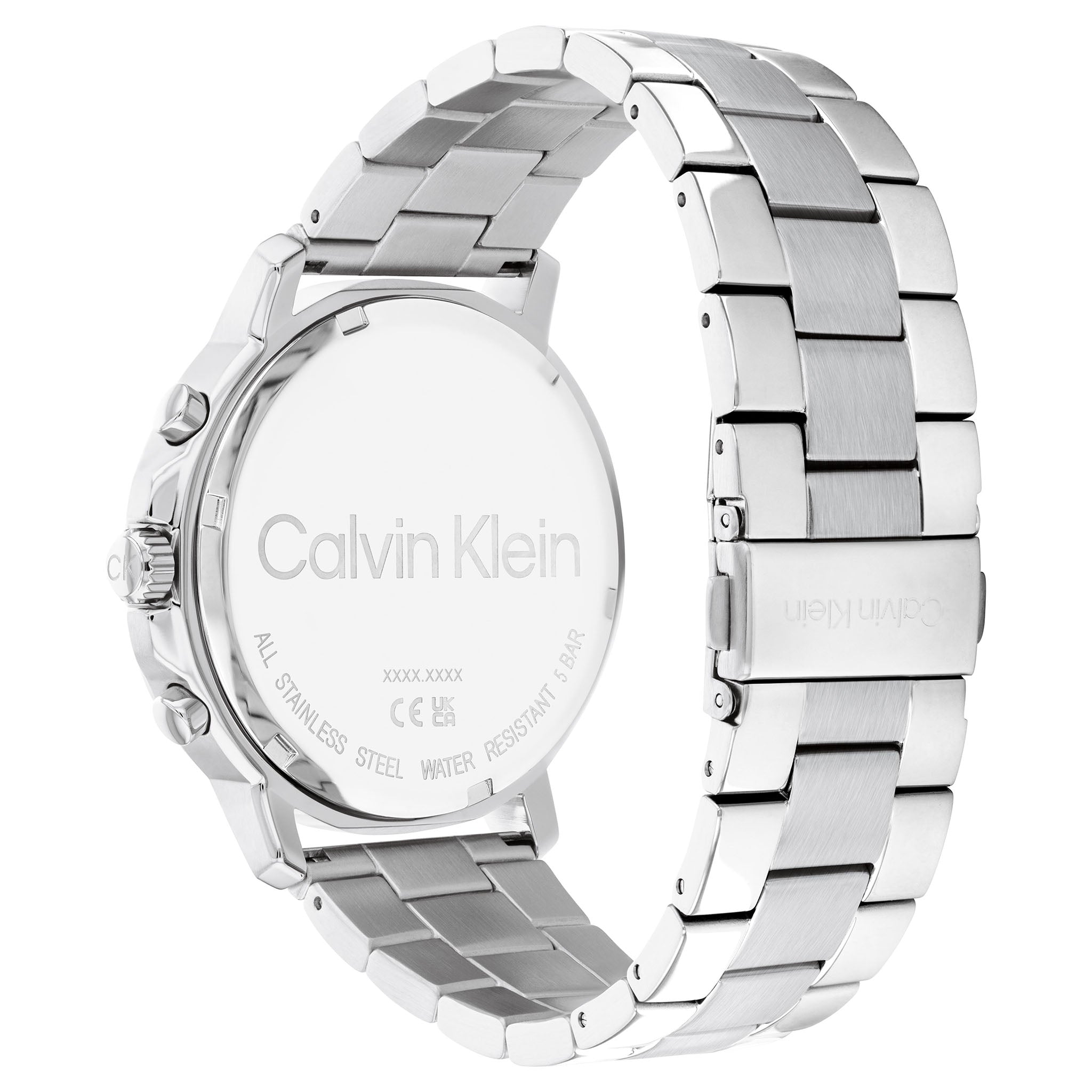 Calvin Klein Silver Steel Black Dial Men's Multi-function Watch - 25200067