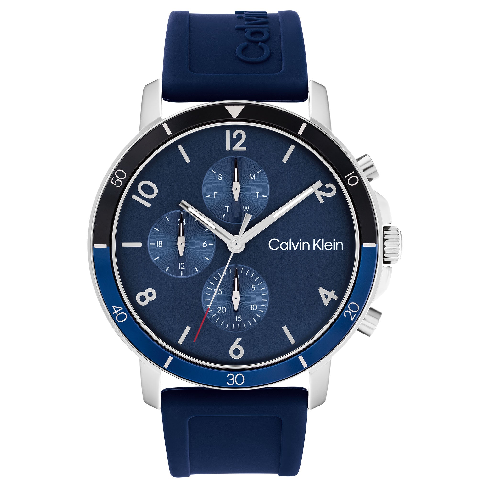 Calvin Klein Navy Silicone Band Blue Dial Men's Multi-function Watch - 25200071