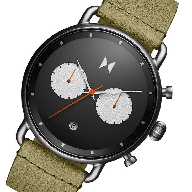 MVMT Blacktop Moss Leather Men's Chronograph Watch - 28000007D