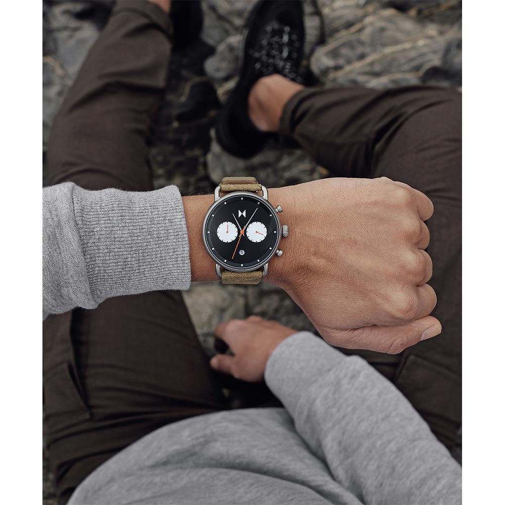 MVMT Blacktop Moss Leather Men's Chronograph Watch - 28000007D