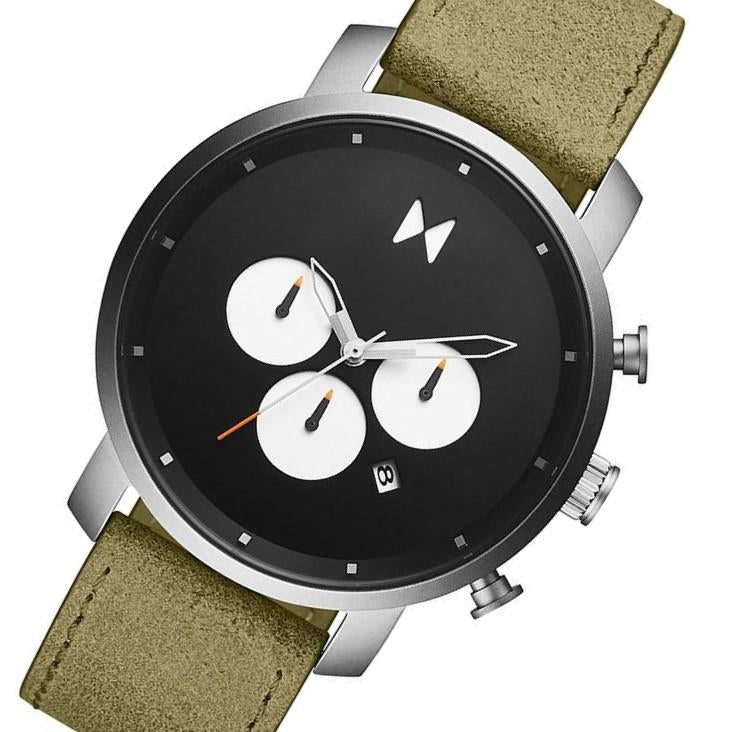 MVMT Chrono 40MM Moss Leather Men's Fashion Watch - 28000008D