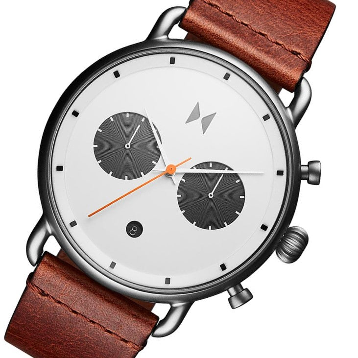 MVMT Blacktop Camel Leather Men's Chrono Watch - 28000010D