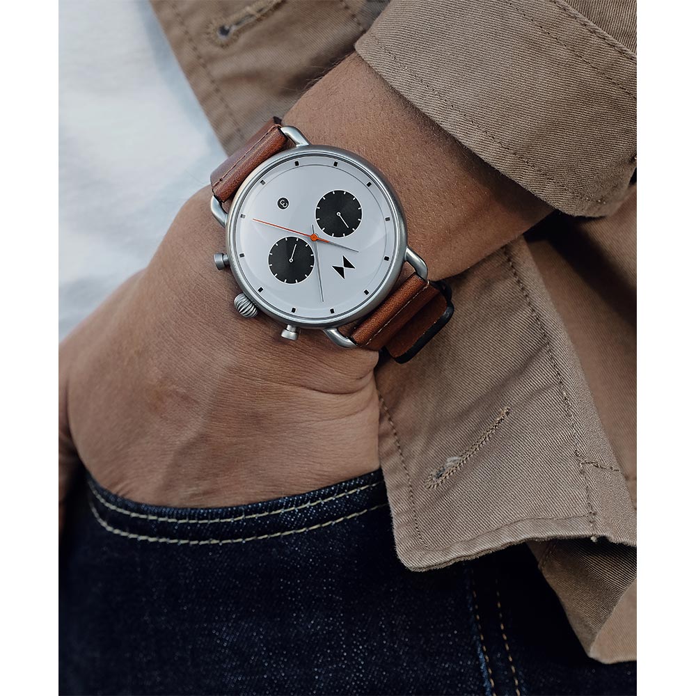 MVMT Blacktop Camel Leather Men's Chrono Watch - 28000010D