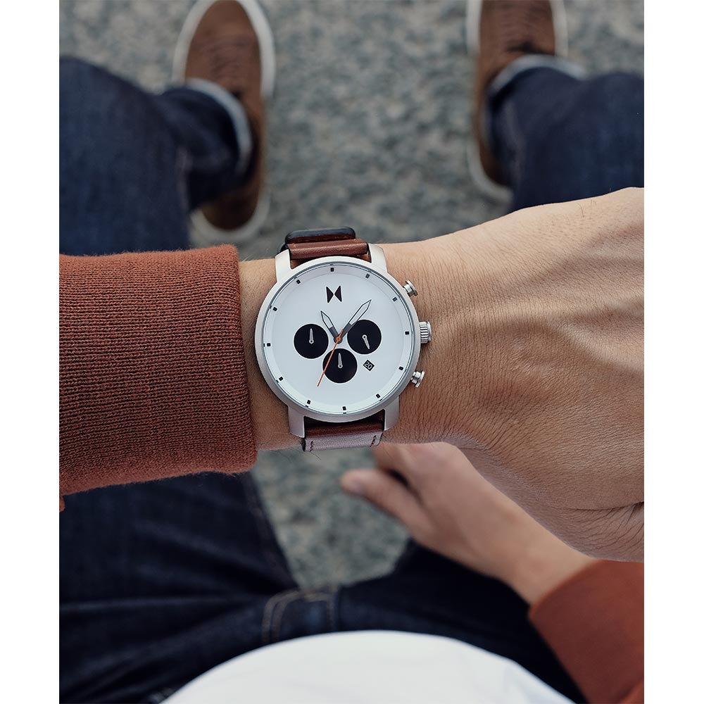 MVMT Chronograph 40mm Camel Leather Men's Watch - 28000011D