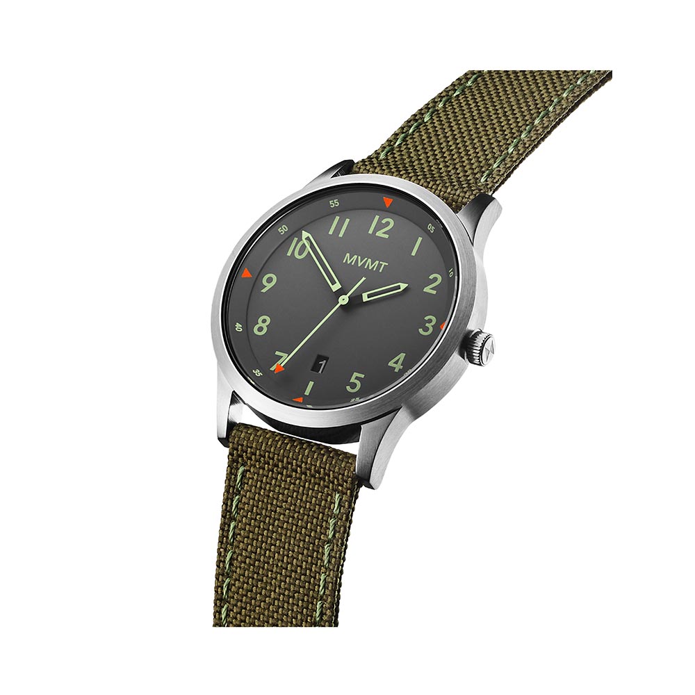 MVMT Field Green Fabric Band Grey Dial Men's Watch - 28000014D