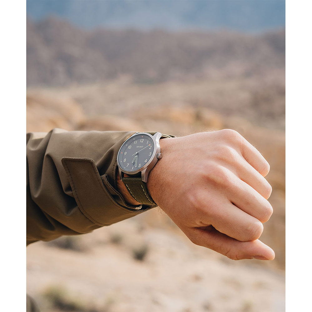 MVMT Field Green Fabric Band Grey Dial Men's Watch - 28000014D