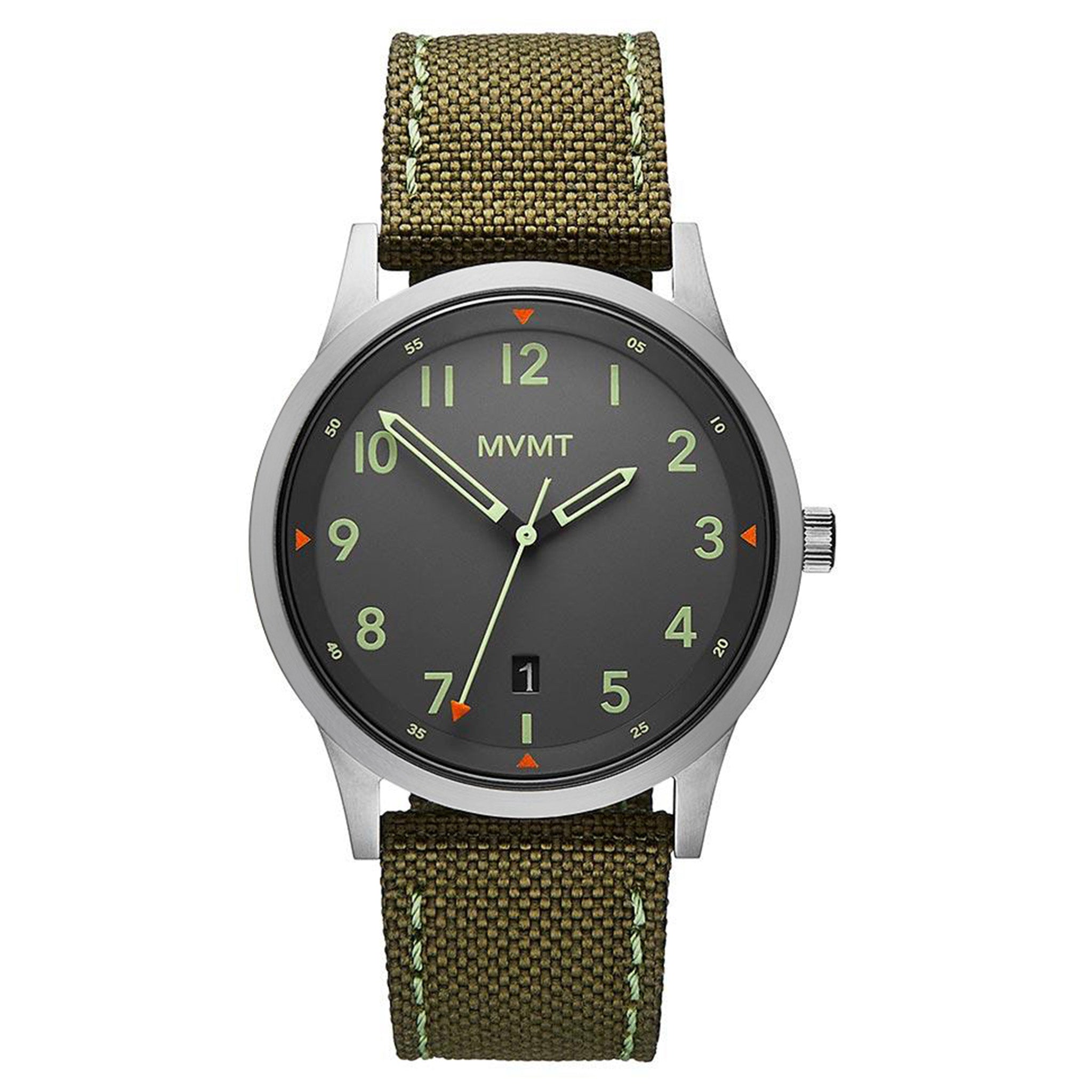 MVMT Field Green Fabric Band Grey Dial Men's Watch - 28000014D