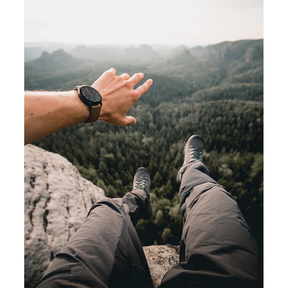 MVMT Field Brown Fabric Band Black Dial Men's Watch - 28000017D