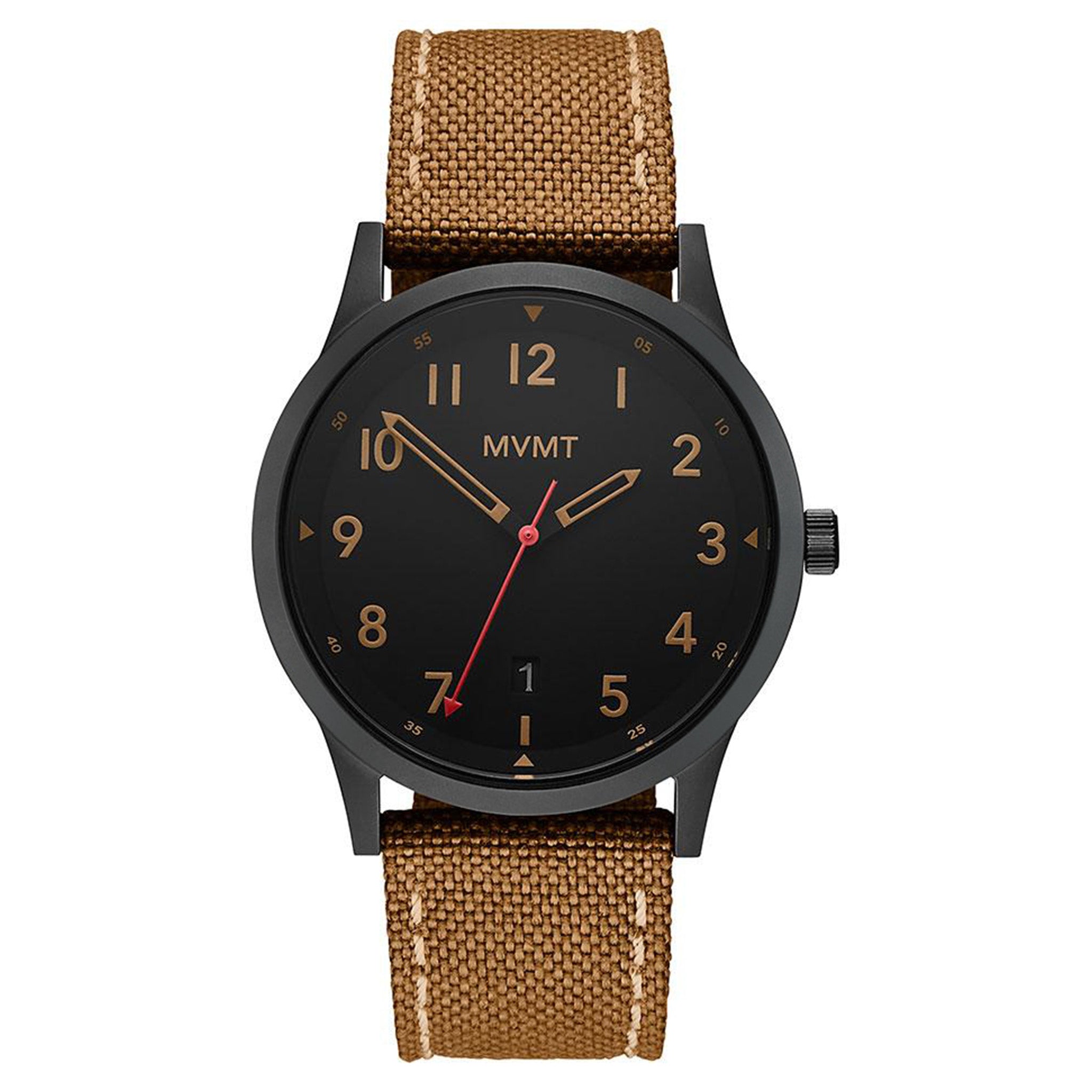 MVMT Field Brown Fabric Band Black Dial Men's Watch - 28000017D
