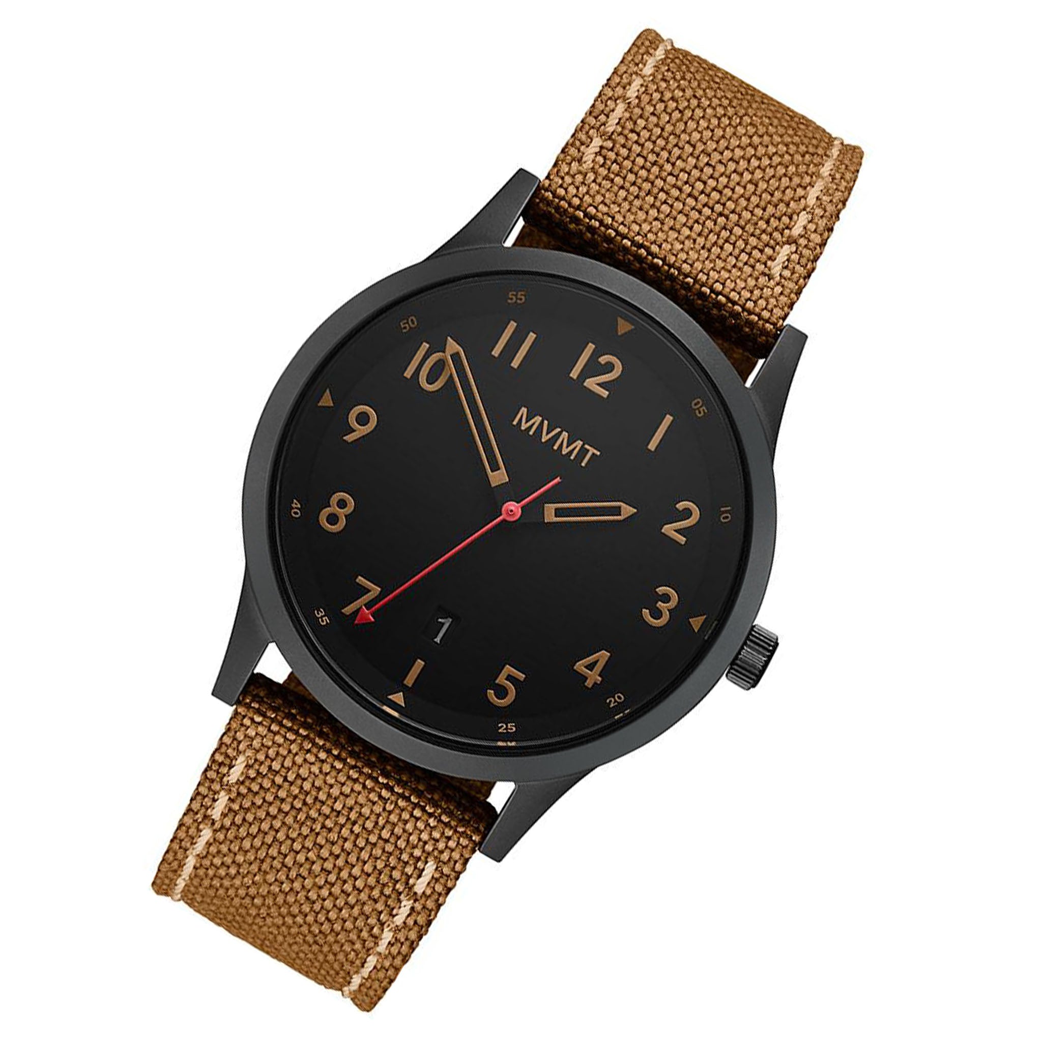 MVMT Field Brown Fabric Band Black Dial Men's Watch - 28000017D