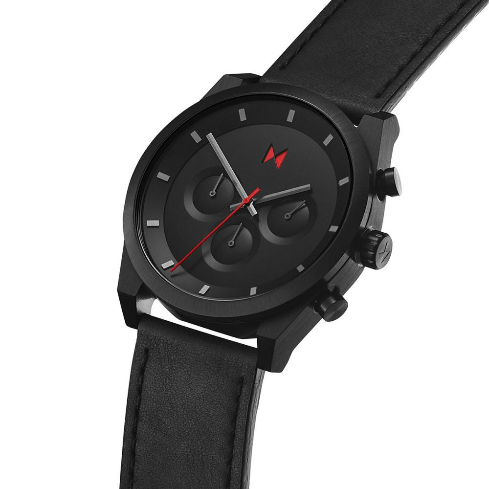 MVMT Element Ember Black Leather Men's Watch - 28000045D