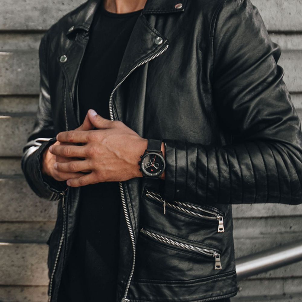 MVMT Element Ember Black Leather Men's Watch - 28000045D