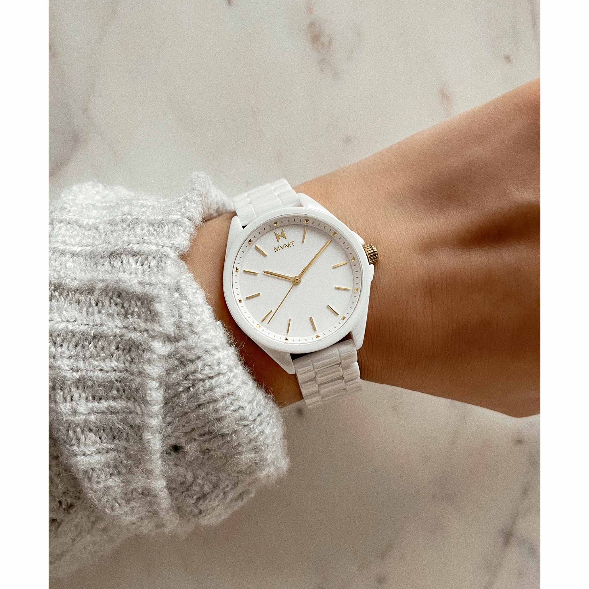 MVMT Coronada White Ceramic Women's Slim Watch - 28000119D