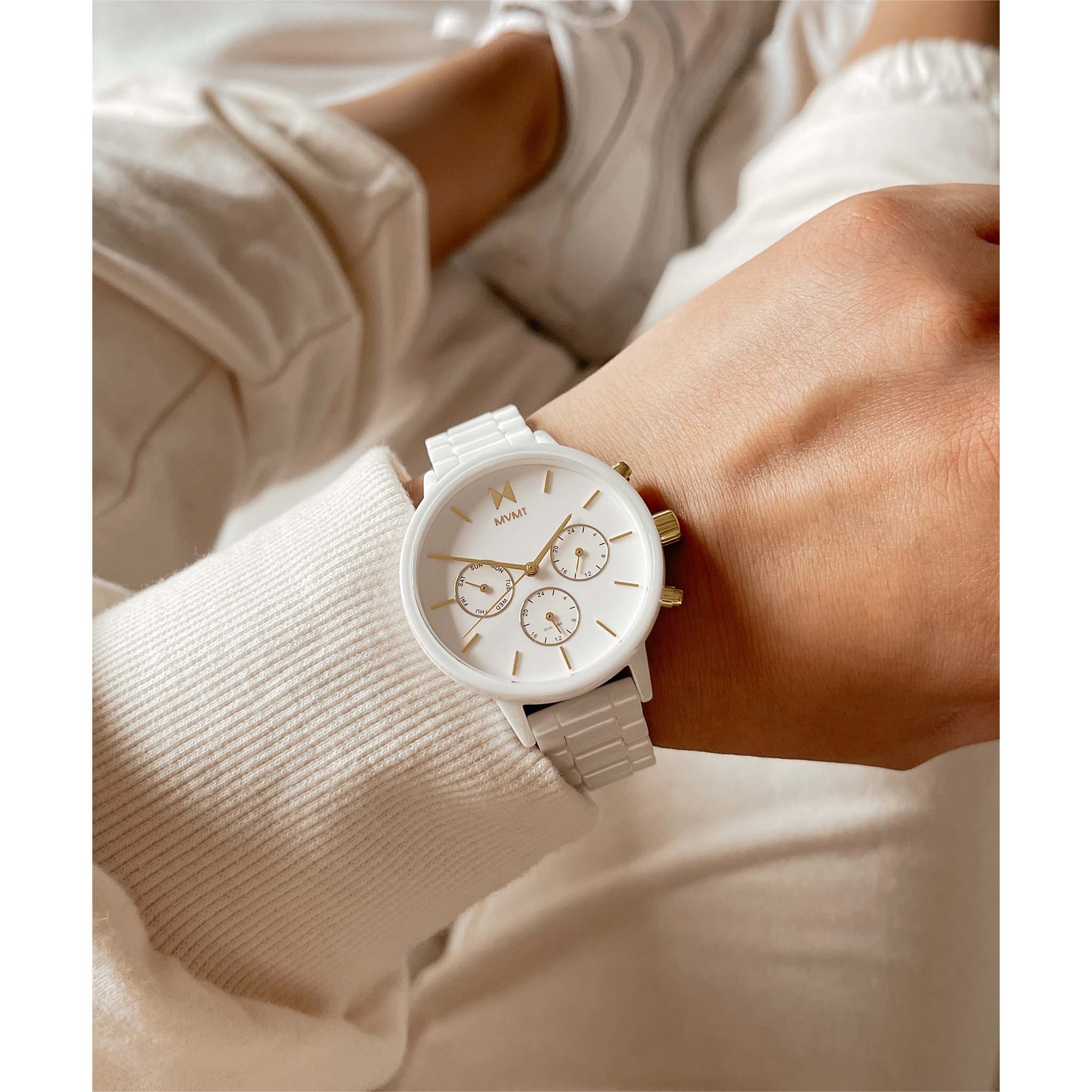 MVMT Nova White Ceramic Women's Multi-function Watch - 28000120D