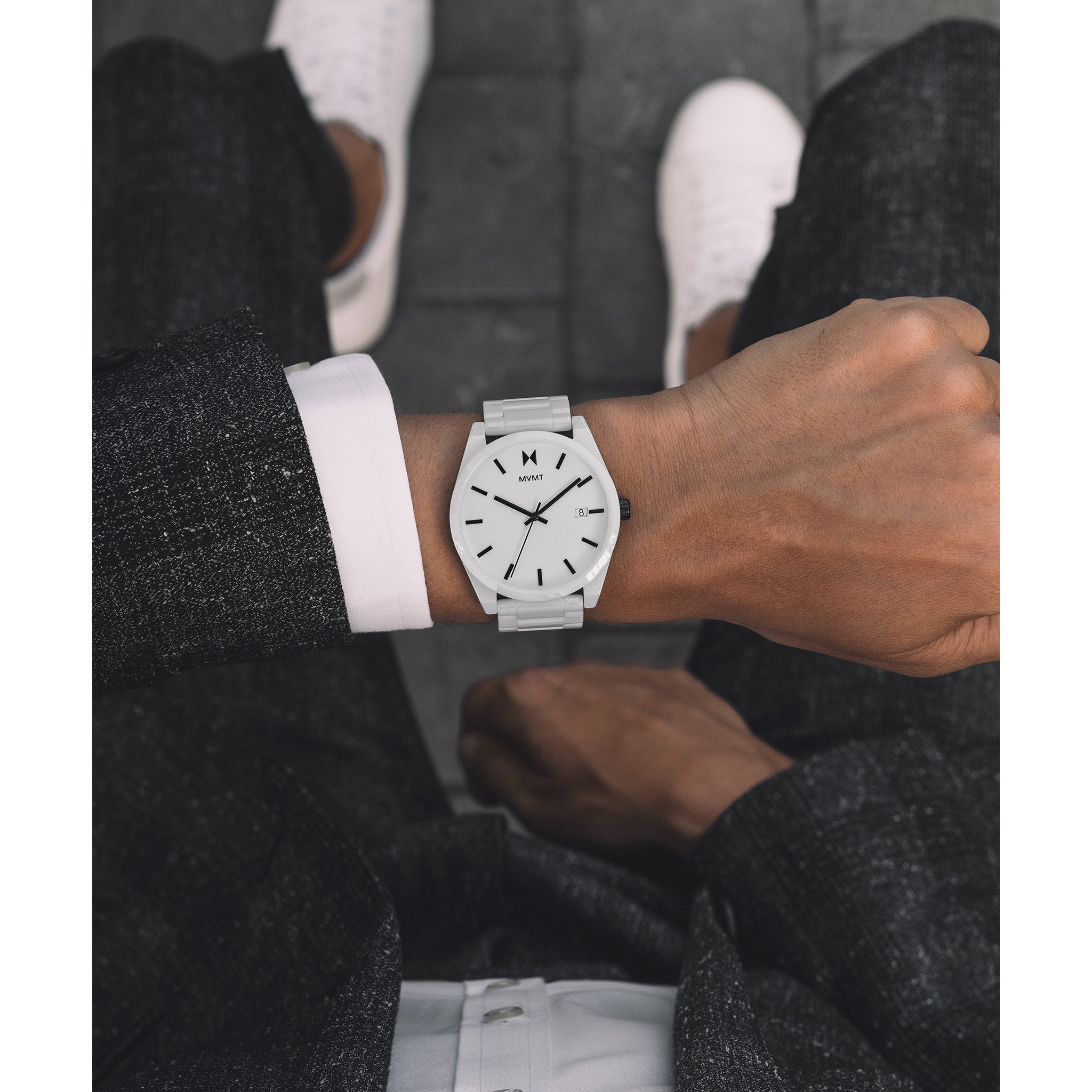 MVMT Element White Ceramic Men's Watch - 28000121D