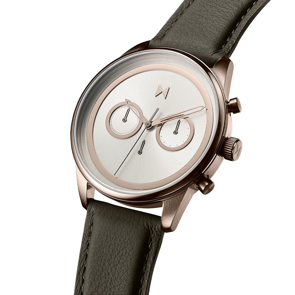 MVMT Python Powerlane Grey Leather Men's Chrono Watch - 28000126D