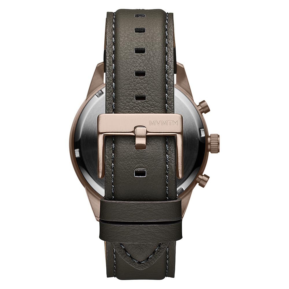 MVMT Python Powerlane Grey Leather Men's Chrono Watch - 28000126D