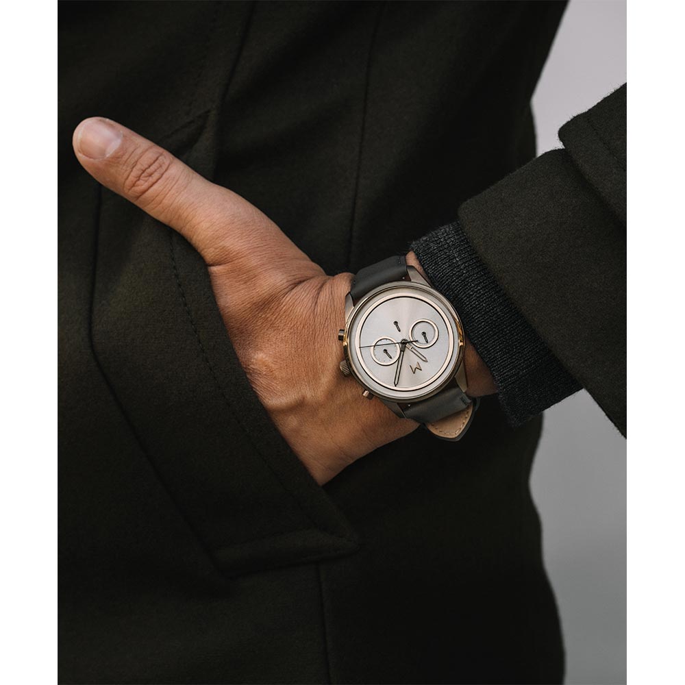 MVMT Python Powerlane Grey Leather Men's Chrono Watch - 28000126D