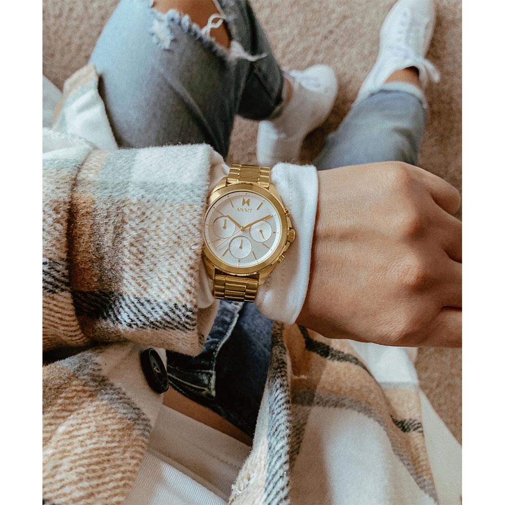 MVMT Sport Luxe Gold Steel Women's Chrono Watch - 28000128D