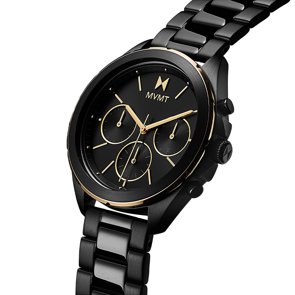 MVMT Sport Luxe Black Steel Women's Chrono Watch - 28000129D