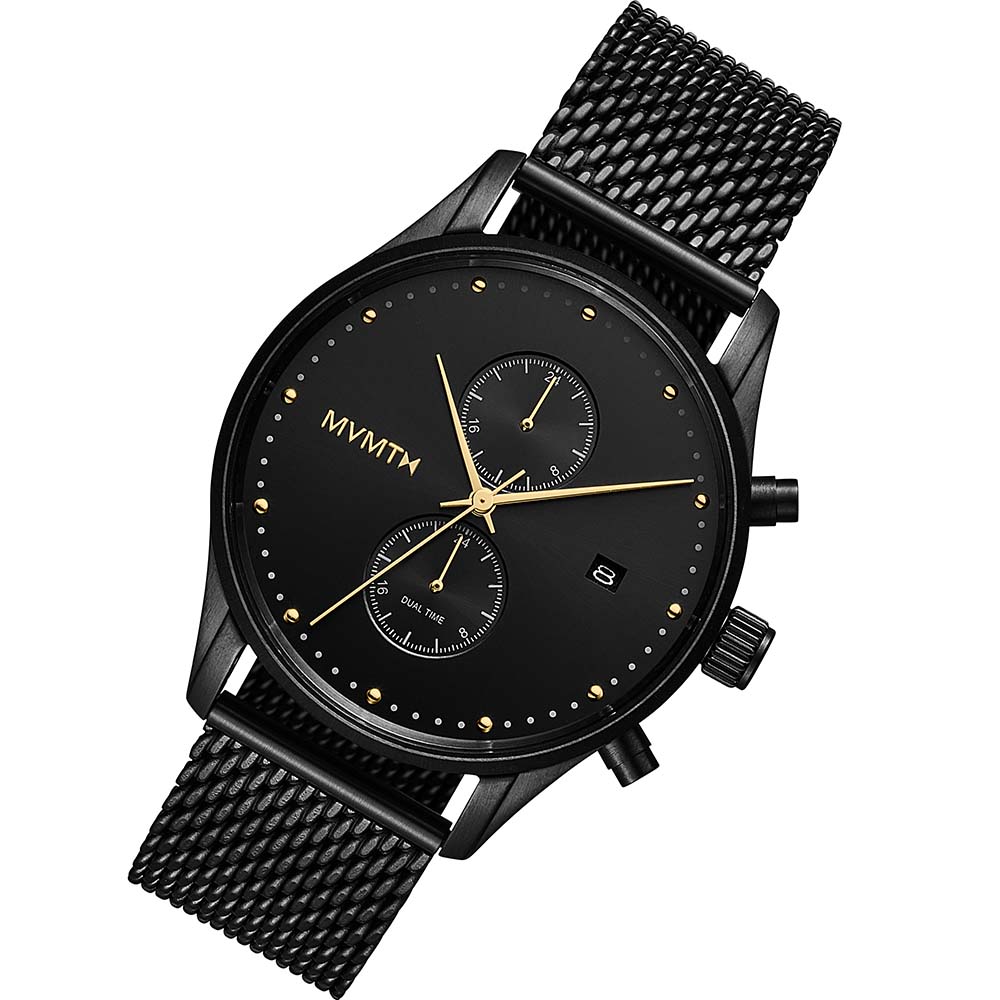 MVMT Voyager 42 MM Black Mesh Men's Multi-function Watch - 28000157D