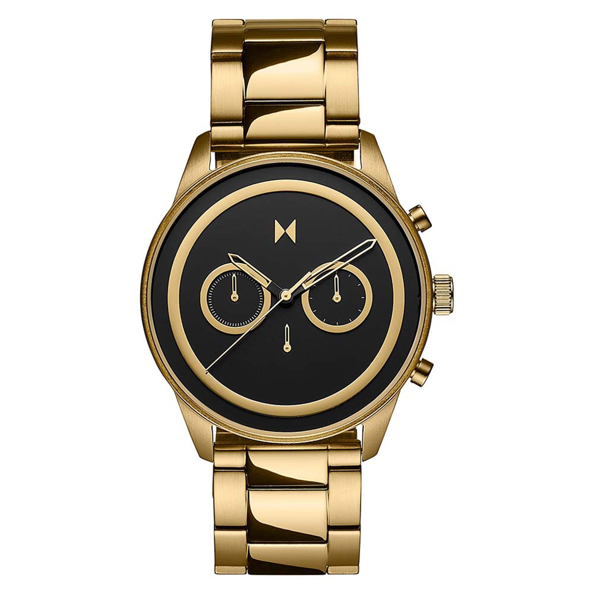 MVMT Powerlane 43 MM Gold Steel Black Dial Men's Chronograph Watch - 28000163D