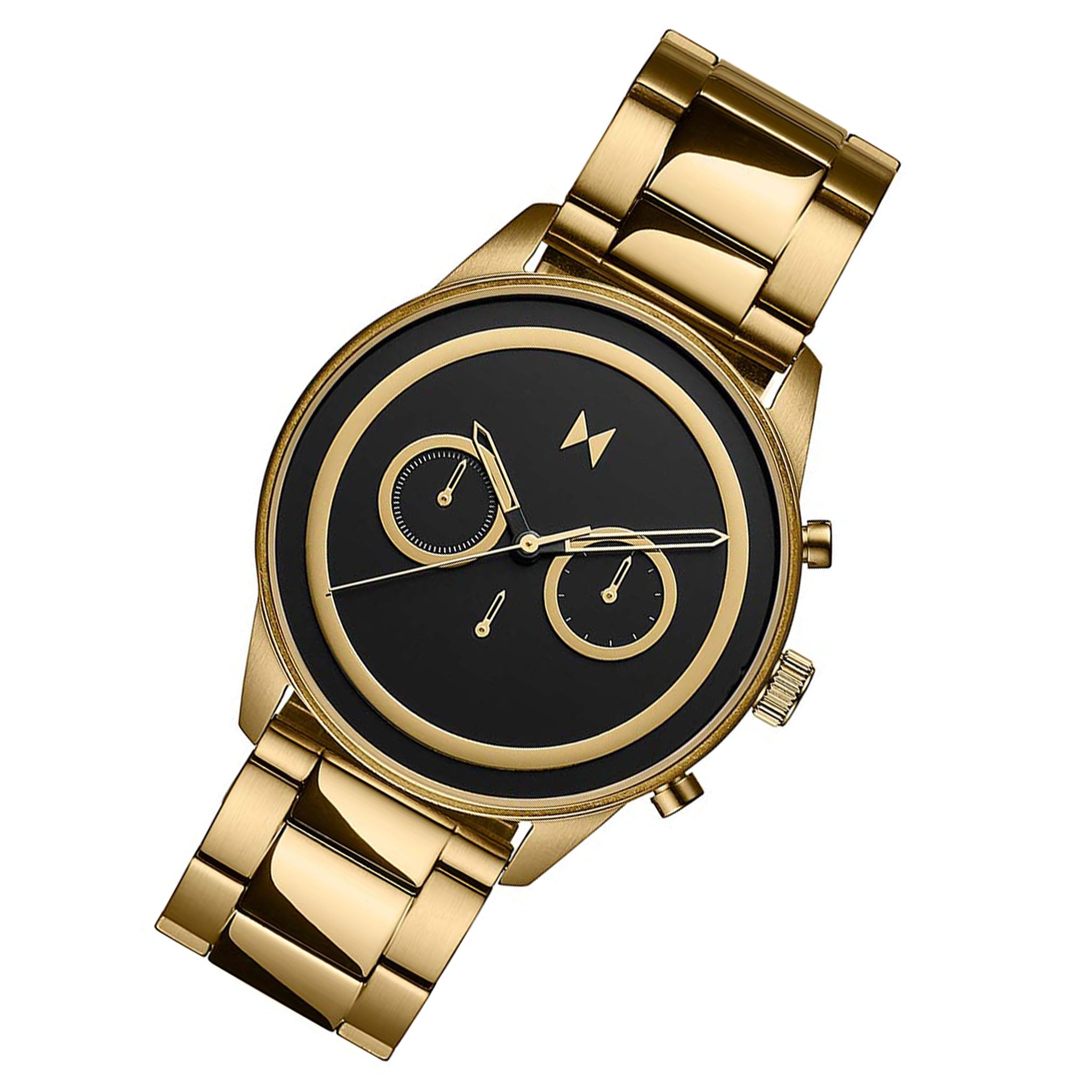 MVMT Powerlane 43 MM Gold Steel Black Dial Men's Chronograph Watch - 28000163D