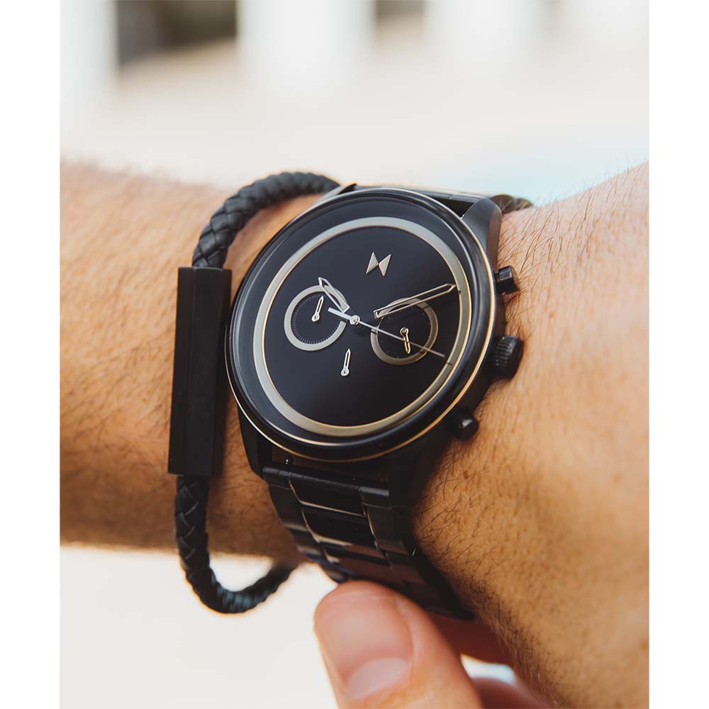 MVMT Powerlane 43 MM Plated Black Steel Men's Chronograph Watch - 28000164D