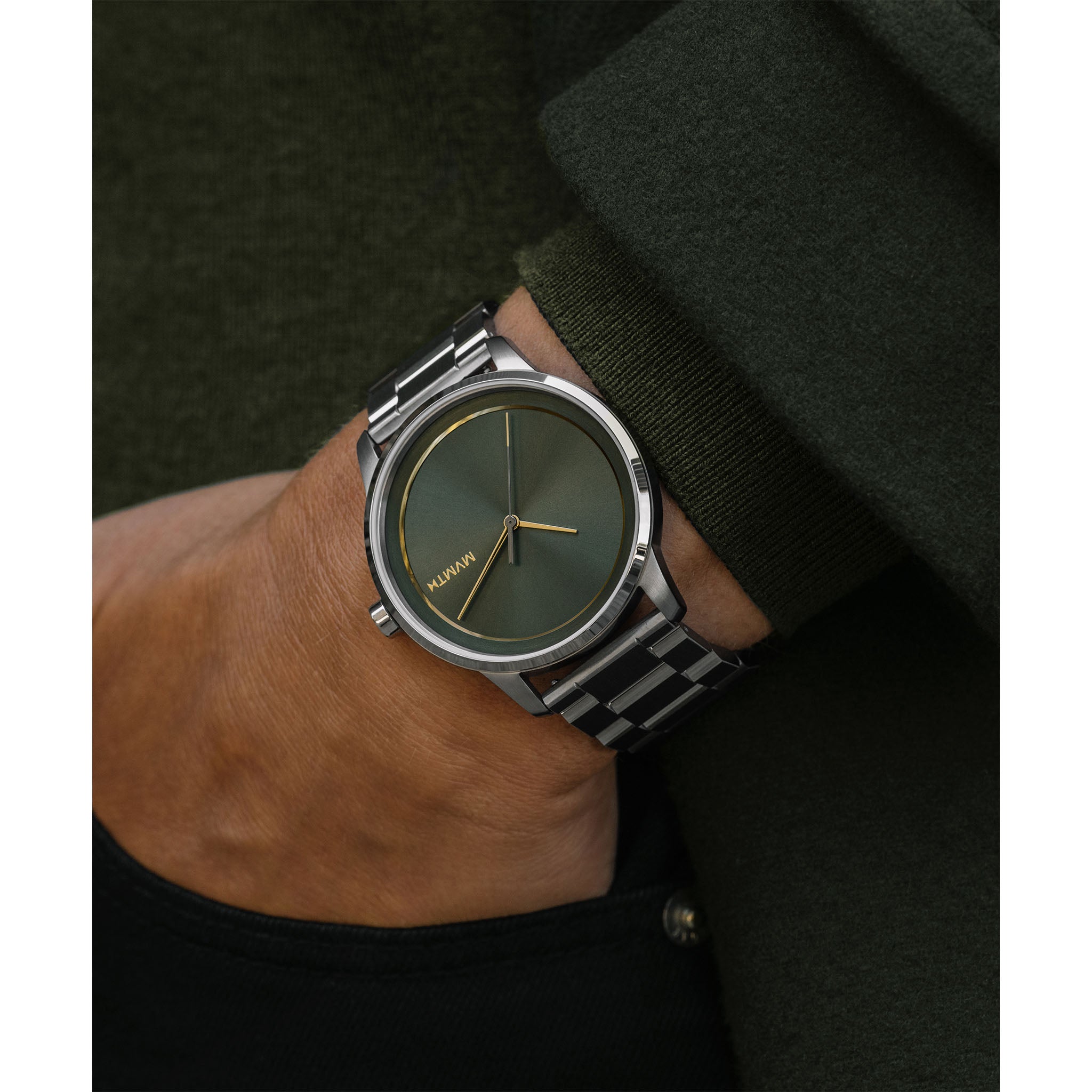 MVMT Profile Silver Steel Green Dial Unisex Watch - 28000184D