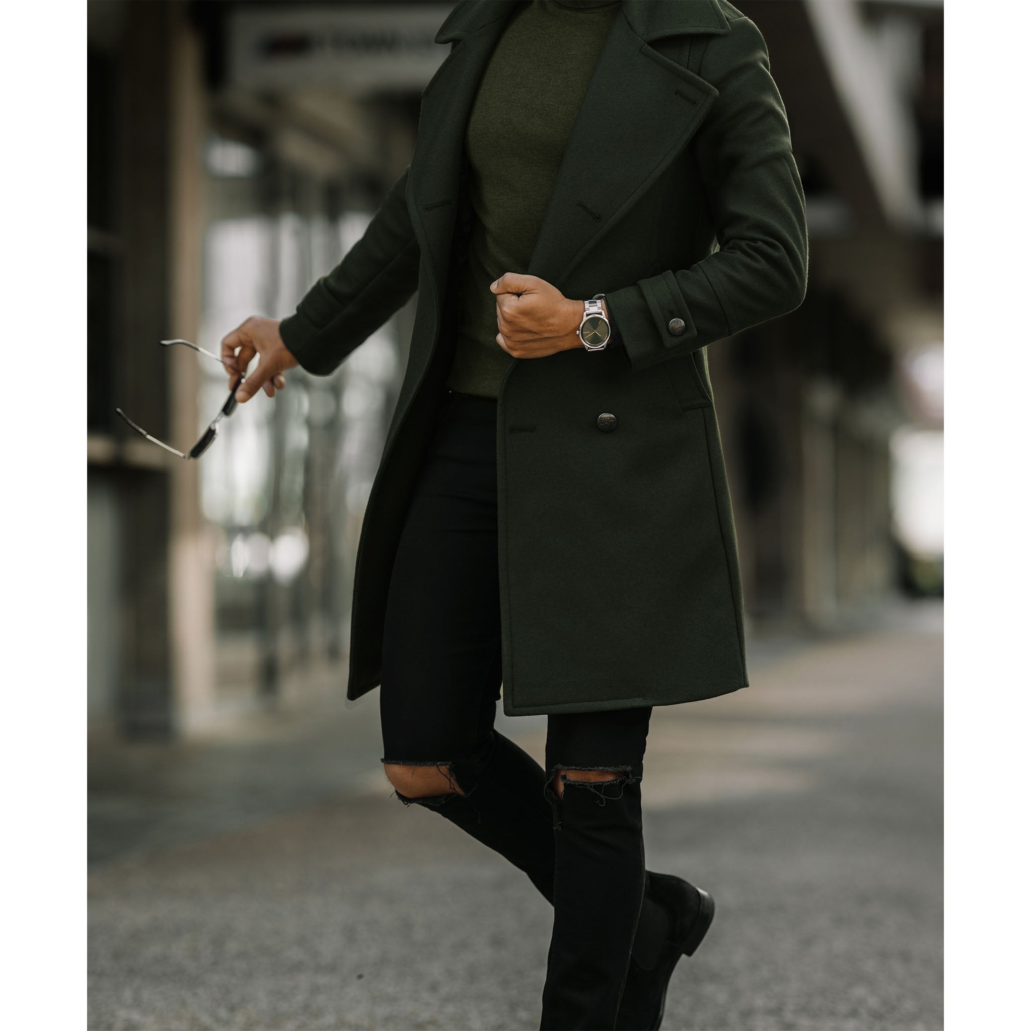 MVMT Profile Silver Steel Green Dial Unisex Watch - 28000184D