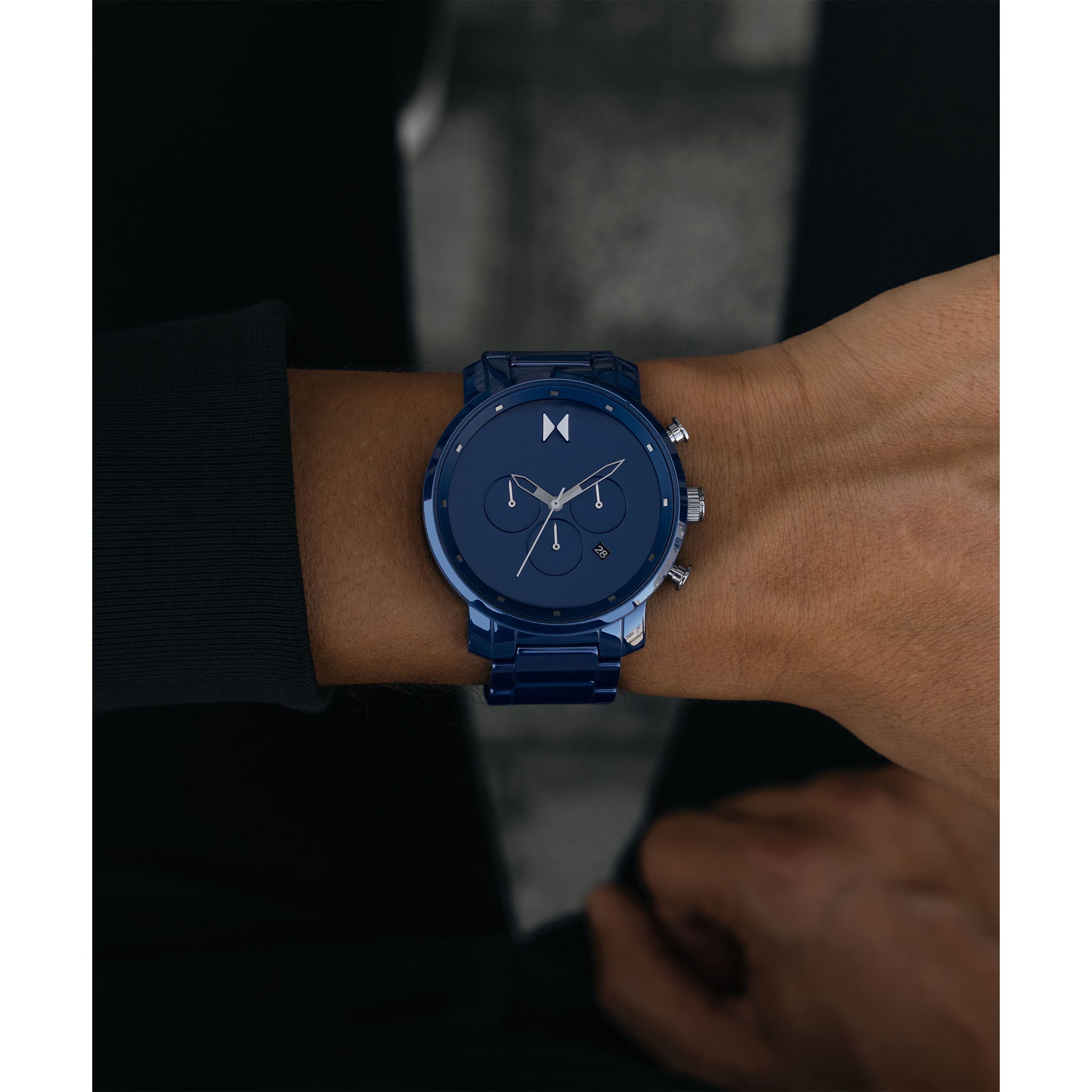 MVMT Ceramic Band Blue Dial Men's Chrono Watch - 28000204D
