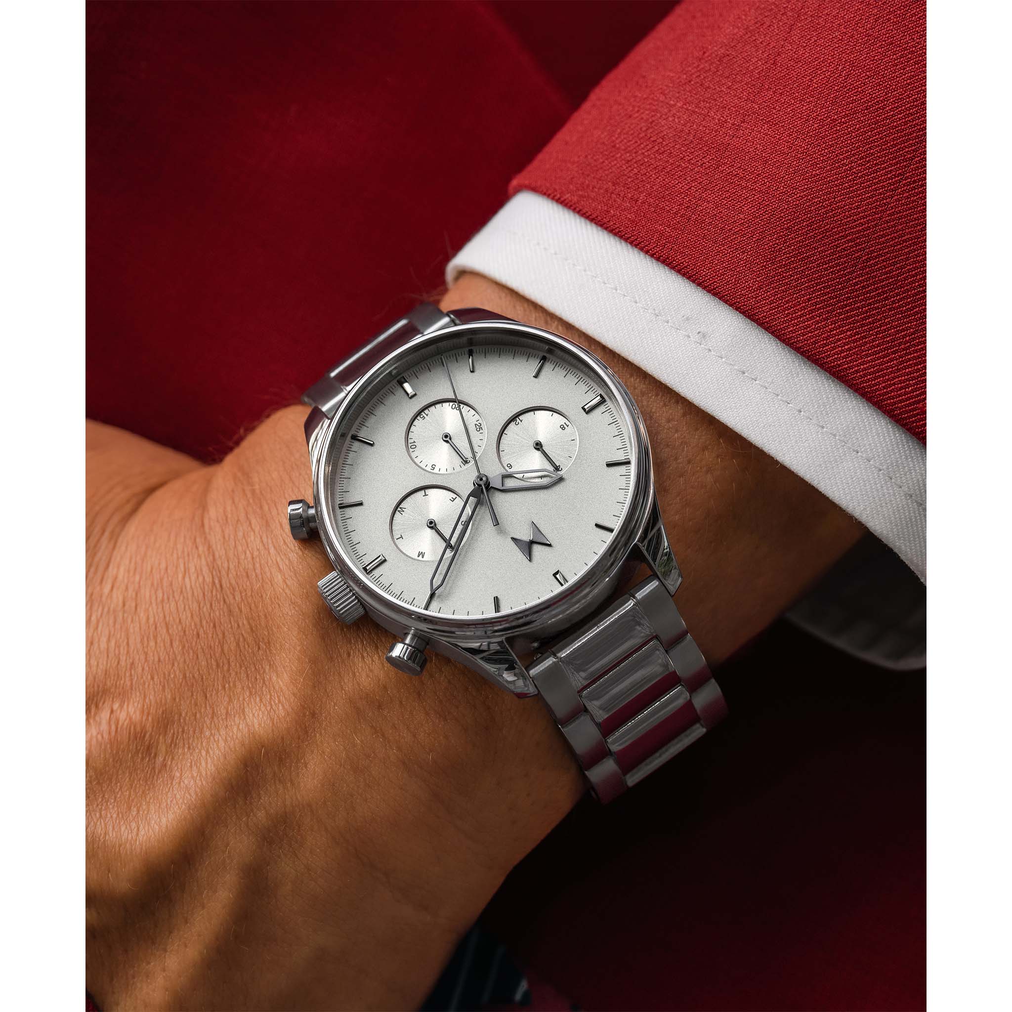 MVMT Stainless Steel Light Grey Dial Multi-function Men's Watch - 28000230D